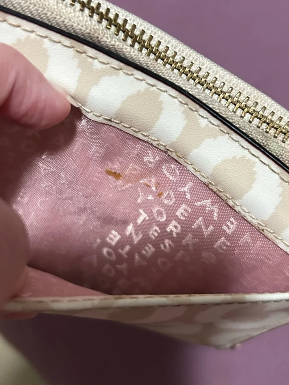kate spade Cream and Blush Ikat Zip-Around Wallet - Picture 4 of 6